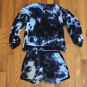 Kids Tie-Dye Pajama Set - Black and White